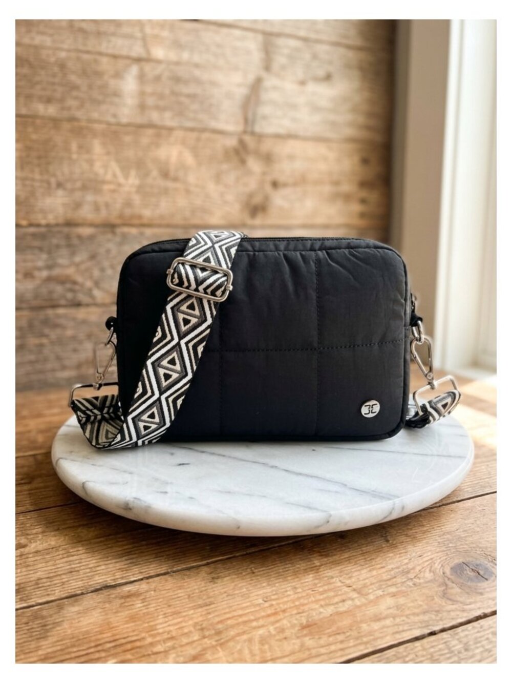 Telena Quilted Crossbody Bag Nylon Water Resistant Adjustable Strap
